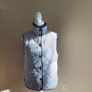 Striped Black and White Women's Vest, Size Medium